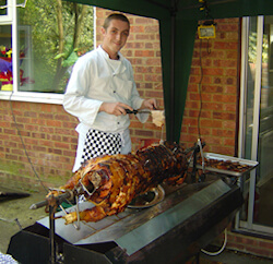 Pig roast cooking